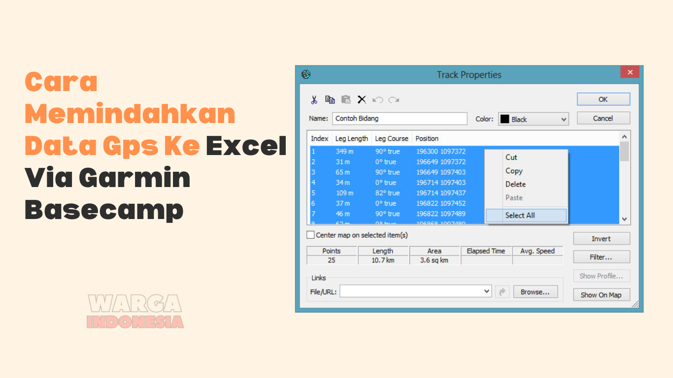 Cara Memindahkan Data Gps Ke Excel Via Garmin Basecamp