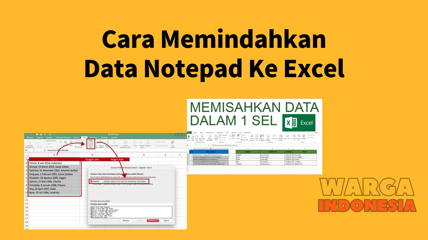 Cara Memindahkan Data Notepad Ke Excel