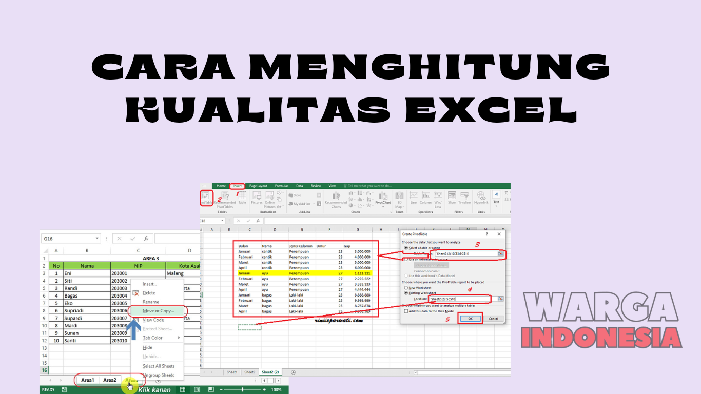 Cara Menghitung Kualitas Excel