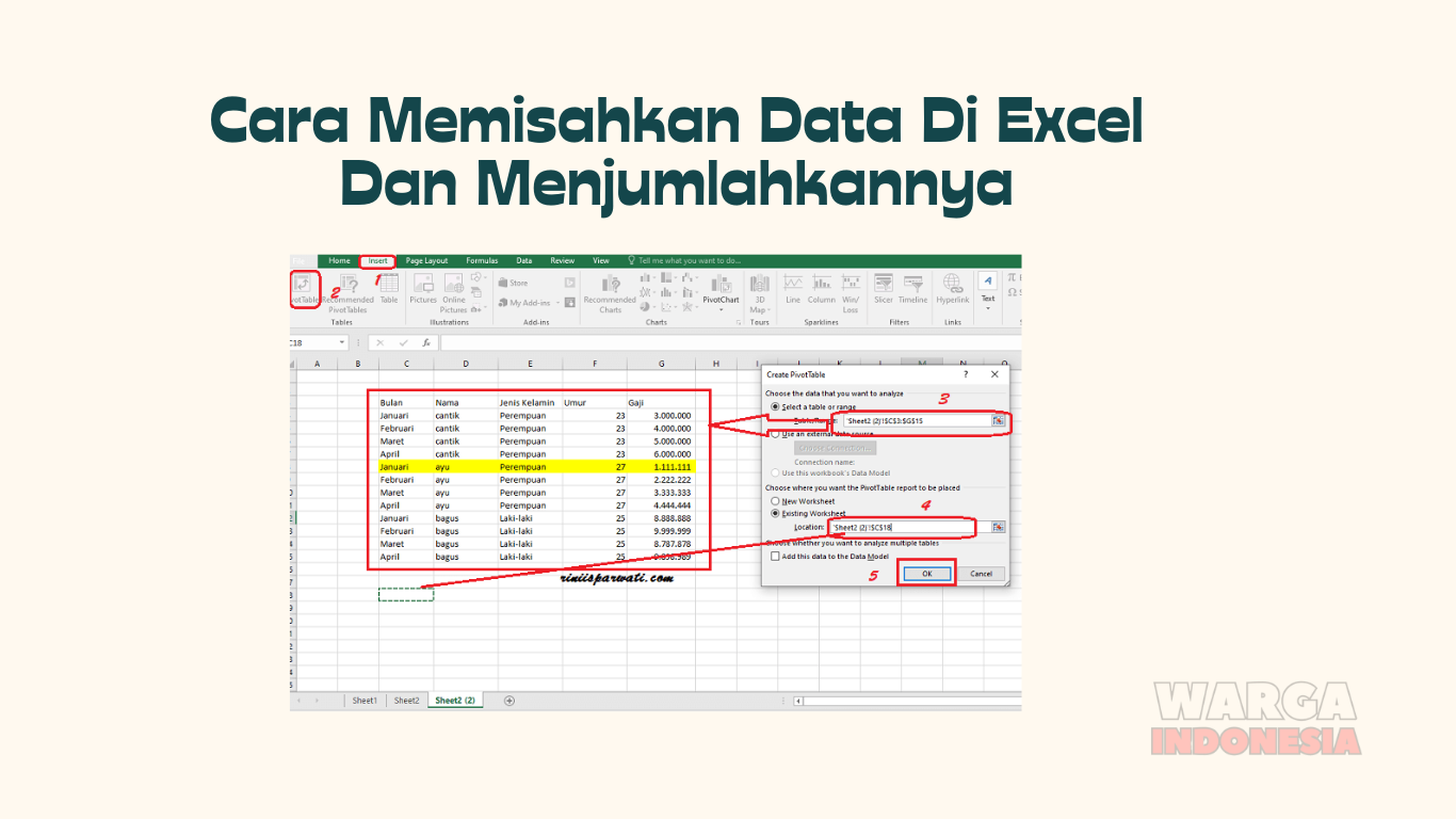 Cara Memisahkan Data Di Excel Dan Menjumlahkannya