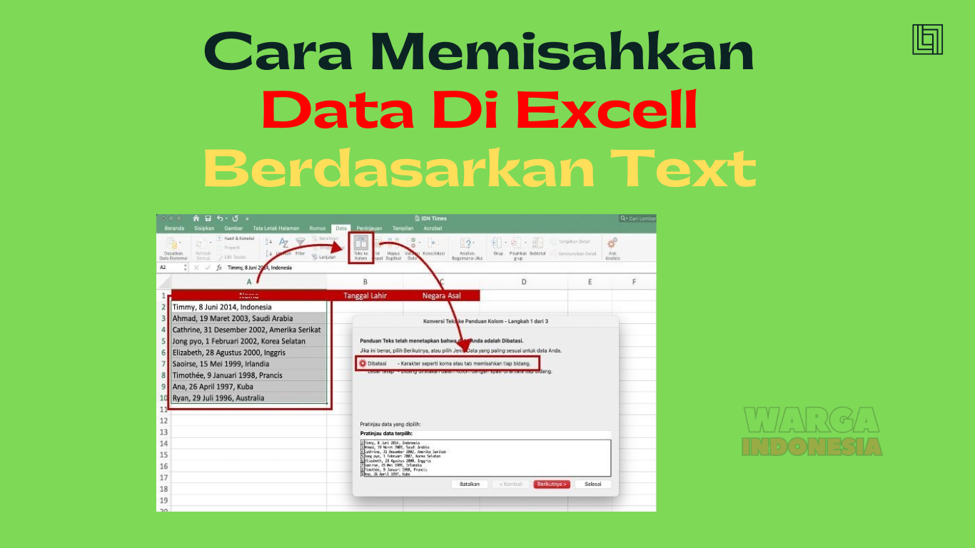 Cara Memisahkan Data Di Excell Berdasarkan Text