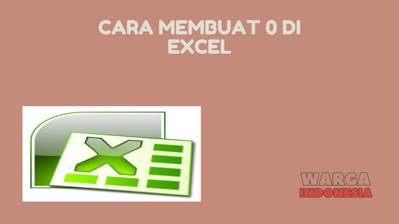 CARA MEMBUAT 0 DI EXCEL