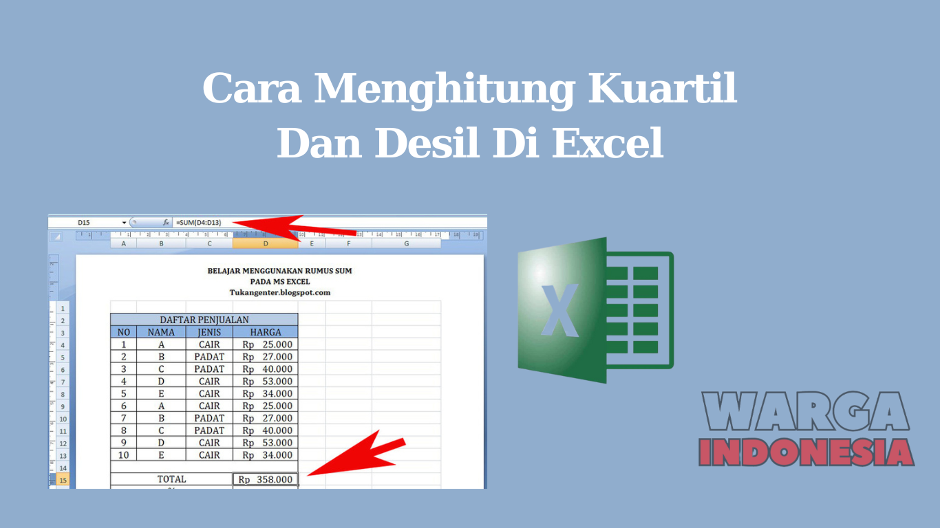 Cara Menghitung Kuartil Dan Desil Di Excel