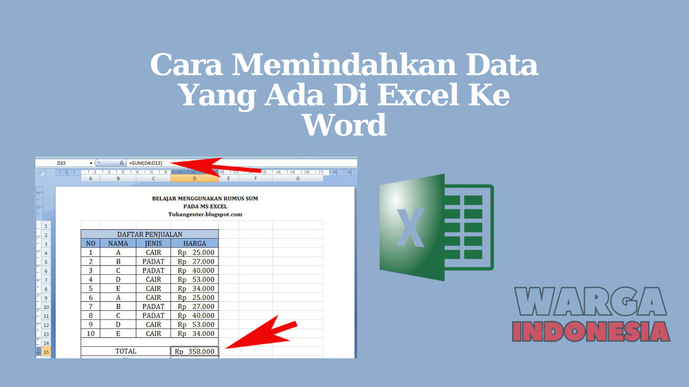 Cara Memindahkan Data Yang Ada Di Excel Ke Word