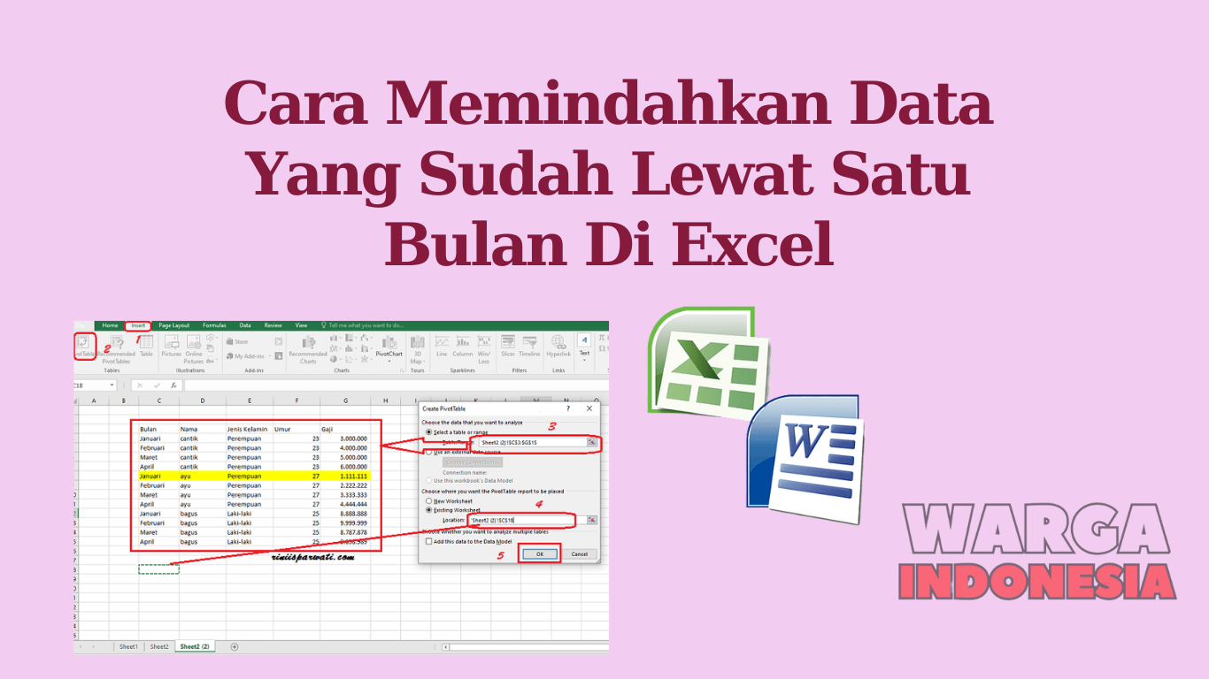 Cara Memindahkan Data Yang Sudah Lewat Satu Bulan Di Excel