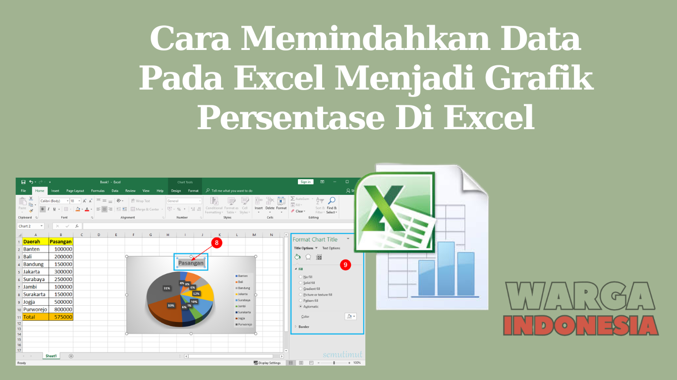 Cara Memindahkan Data Pada Excel Menjadi Grafik Persentase Di Excel