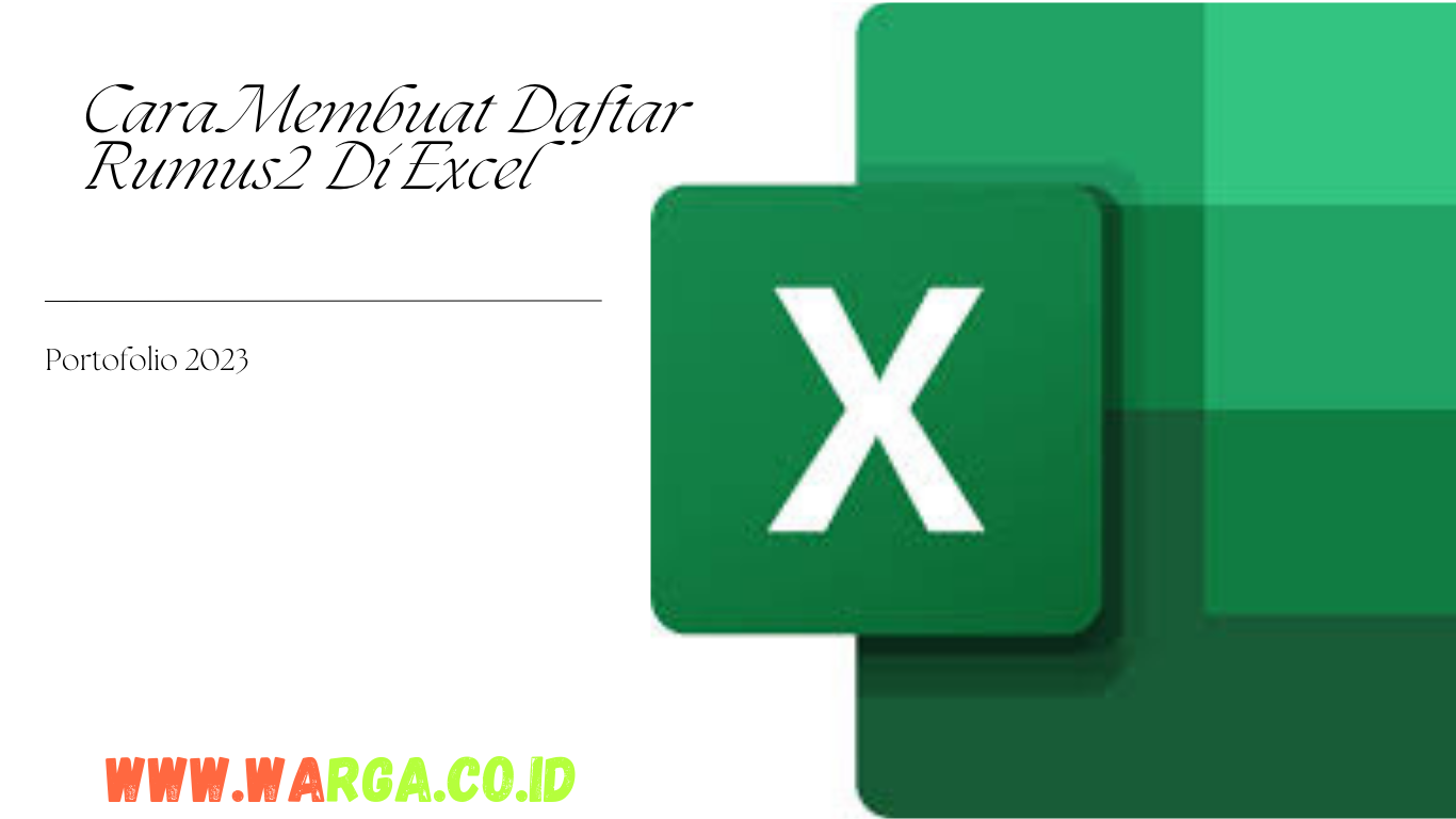 Cara Membuat Daftar Rumus2 Di Excel