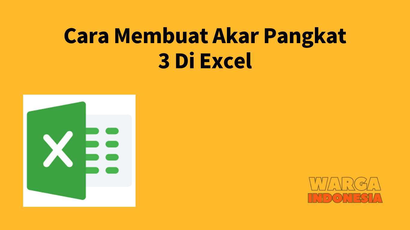 Cara Membuat Akar Pangkat 3 Di Excel